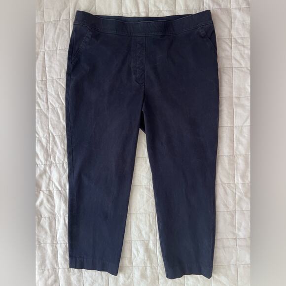 Spanx Dark Navy Cropped Tapered Chino Pants Work Office Professional - XL - Picture 1 of 9